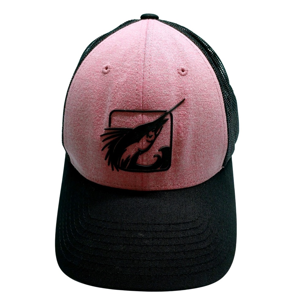 Fathom Fishing Marlin Logo Mesh Trucker Hat Pink Black Snapback‎ Adjustable